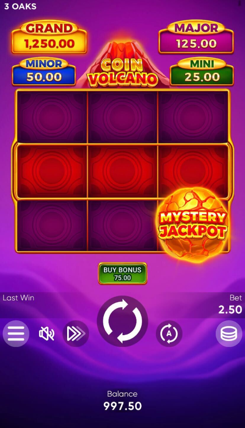 Coin Volcano da 3 Oaks Mystery Jackpot